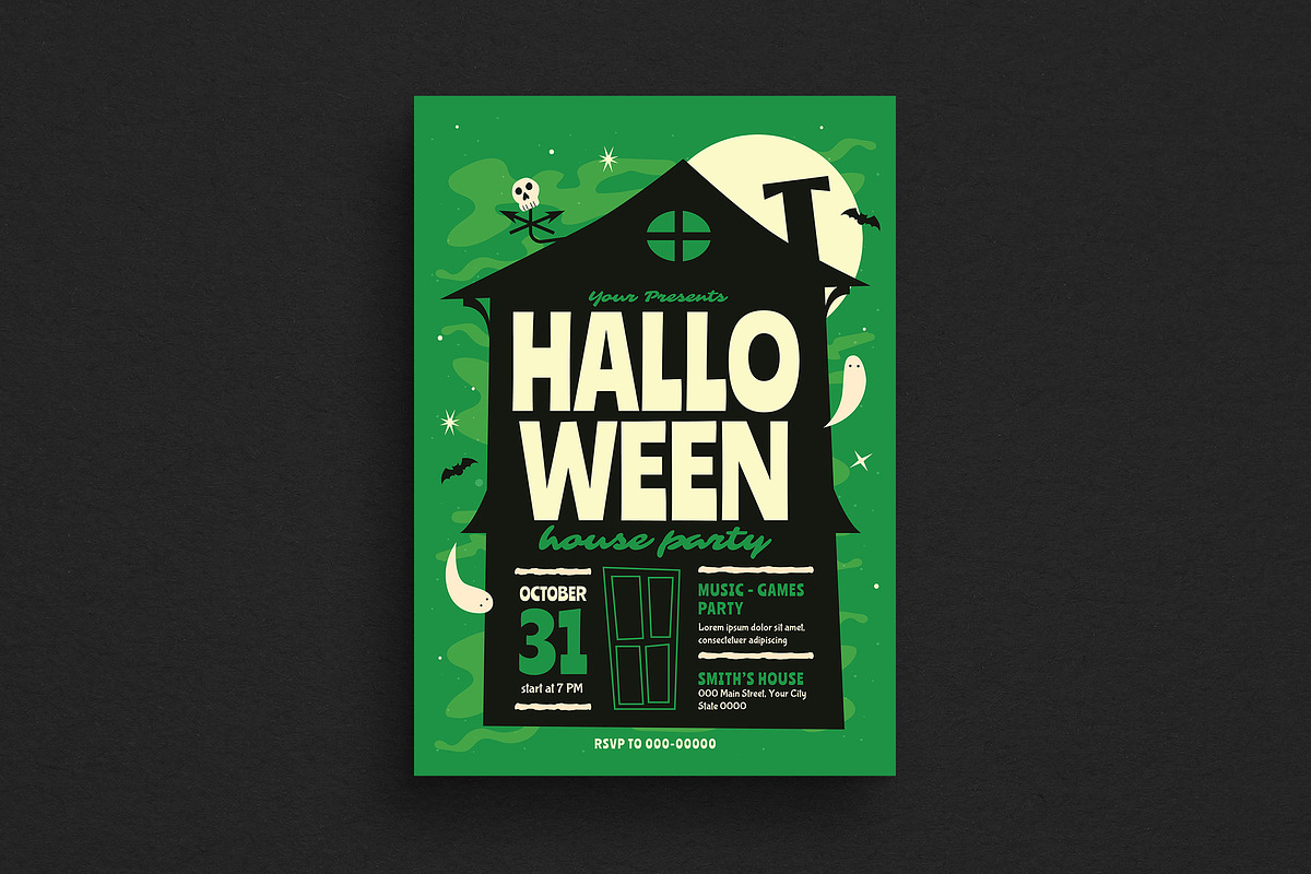 Halloween House Party Event Flyer, a Flyer Template by Guuver (Photo 2 of 4)