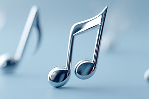 Shiny metallic musical note stands, an Arts & Entertainment Photo by MistyDay