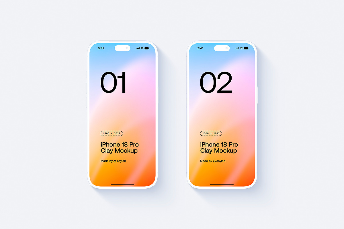 iPhone 18 Pro Clay - 24 Mockups, an iPhone Mockup by Asylab (Photo 14 of 54)