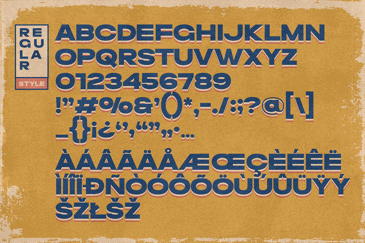 Suntage - Retro Display Sans, a Sans Serif Font by Almarkhatype (Photo 10 of 14)