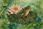 Beaded Frog & Lily Pad PNG, an Object Graphic by The Edit (Thumbnail 3 of 3)