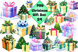 Christmas Gift Box Clipart -2, an Illustration by Wow Magic