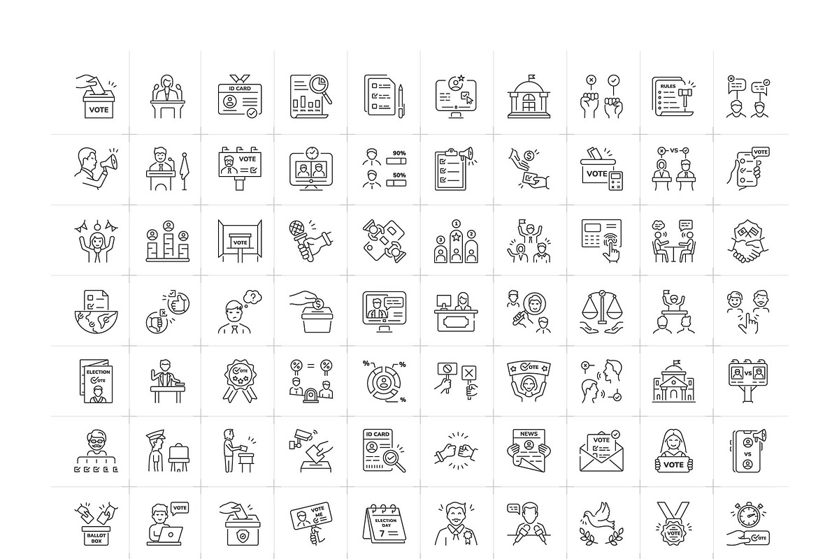 Voting and Election Icon Set, an Outline Icon by Prosymbols (Photo 5 of 5)
