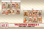 Valentines animals cards set-1, an Animal Illustration by CraftArtStory (Thumbnail 5 of 6)