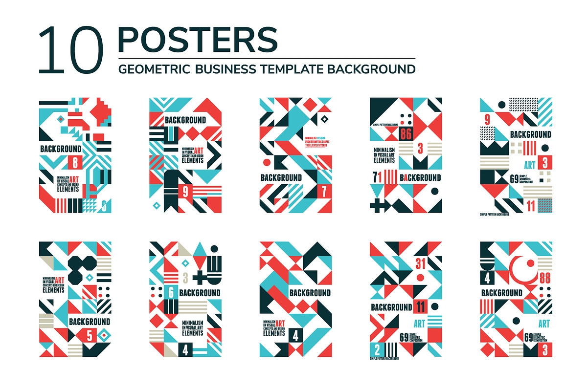 20 GEOMETRIC POSTERS & 70 SHAPES, a Pattern Graphic by Vanzyst