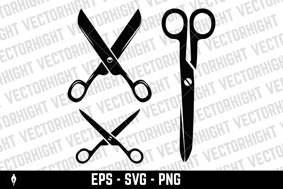 Set of illustrations of a scissors., an Object Illustration by Vectorhight