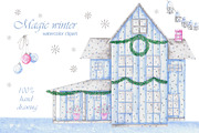 Magic winter watercolor clipart., a Seasonal Illustration by SabinaWatercolorArt (Thumbnail 6 of 7)