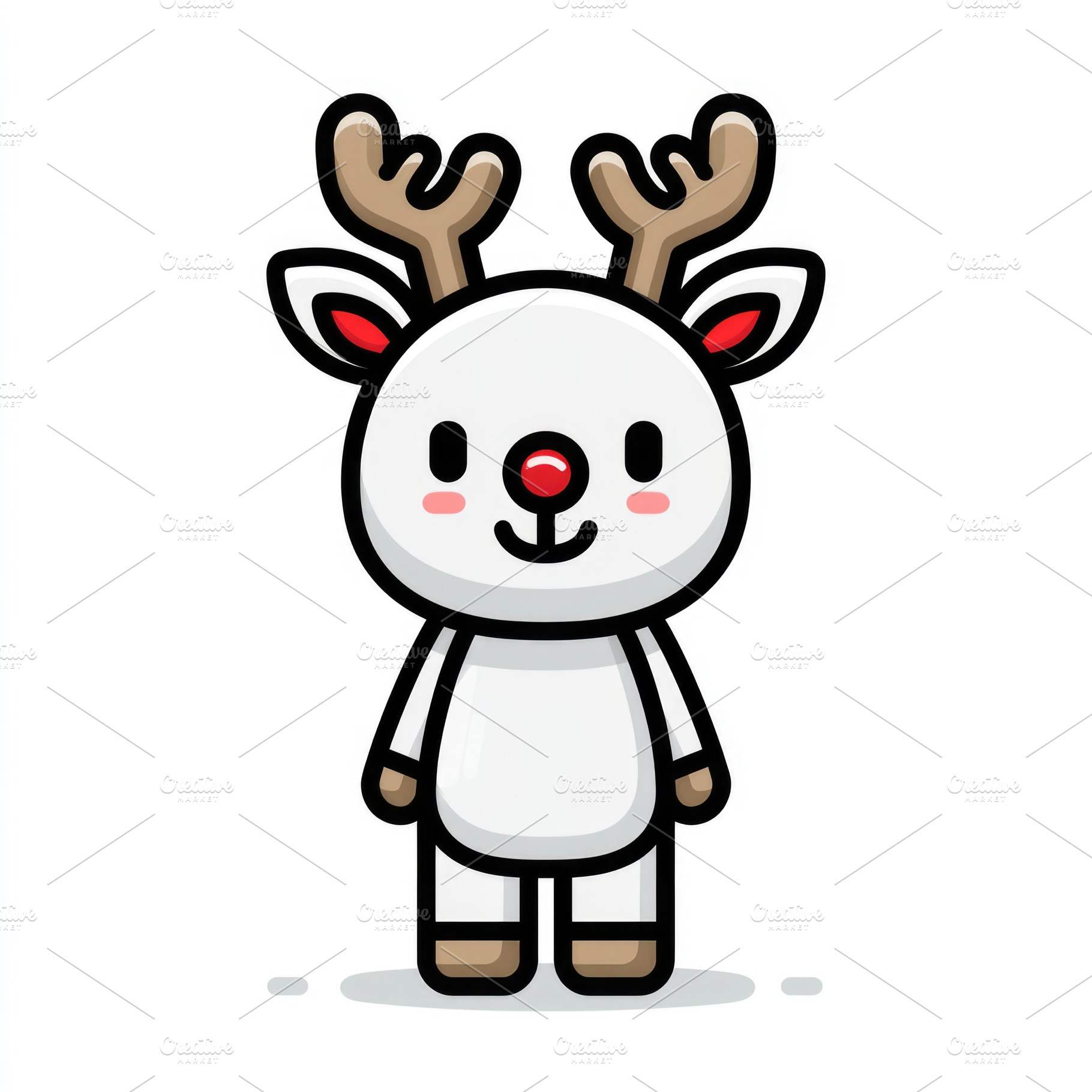 Cute Christmas reindeer flat vector icon, a Business Photo by José Manuel Gelpi