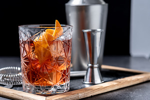 Old Fashioned Cocktail with Orange Peel, a Food & Drink Photo by etorres69