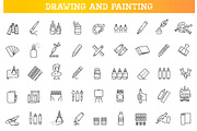 Paint art tools. Vector icons, an Outline Icon by Tettygreen (Thumbnail 1 of 2)