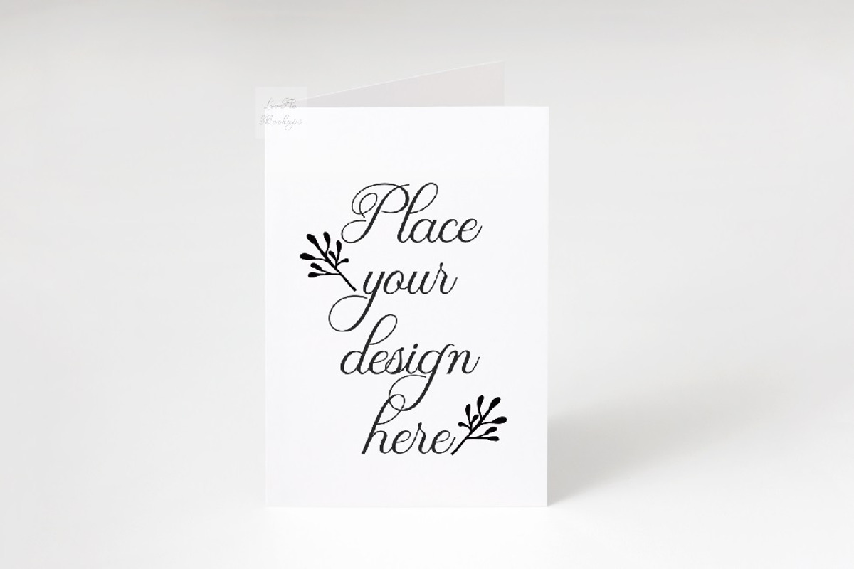 Greeting Card A6 A5 mockup invite, a Print Template by Leo Flo Mockups (Photo 4 of 7)