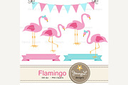 Pink Flamingo Digital Paper, a Pattern Graphic by JennyL Designs (Thumbnail 2 of 4)