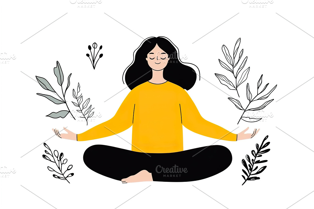 Meditating Woman in Yoga Lotus, an Object Illustration by Lermont51