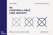 80 Care Laundry Symbols, an Outline Icon by vo.stock (Thumbnail 4 of 6)