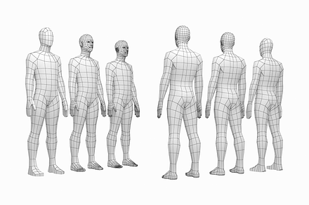 Male Low Poly Base Mesh Rest Pose, a Characters & Person 3D Model by VK Studio