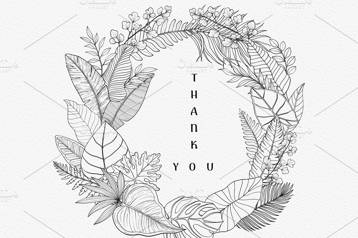 “Charm” Tropical Leaves Lineart, an Illustration by Sense Library (Photo 12 of 23)