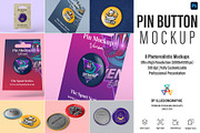 Pin Button Mockup - 8 Views, an Advertising Mockup by Illusiongraphic (Thumbnail 1 of 23)