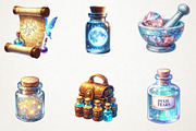 Fairy Apothecary Watercolor Clipart, an Illustration by RobertsArt (Thumbnail 2 of 7)