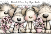 Whimsical Easter Dogs Clipart, an Animal Illustration by GatewayDesign (Thumbnail 1 of 3)