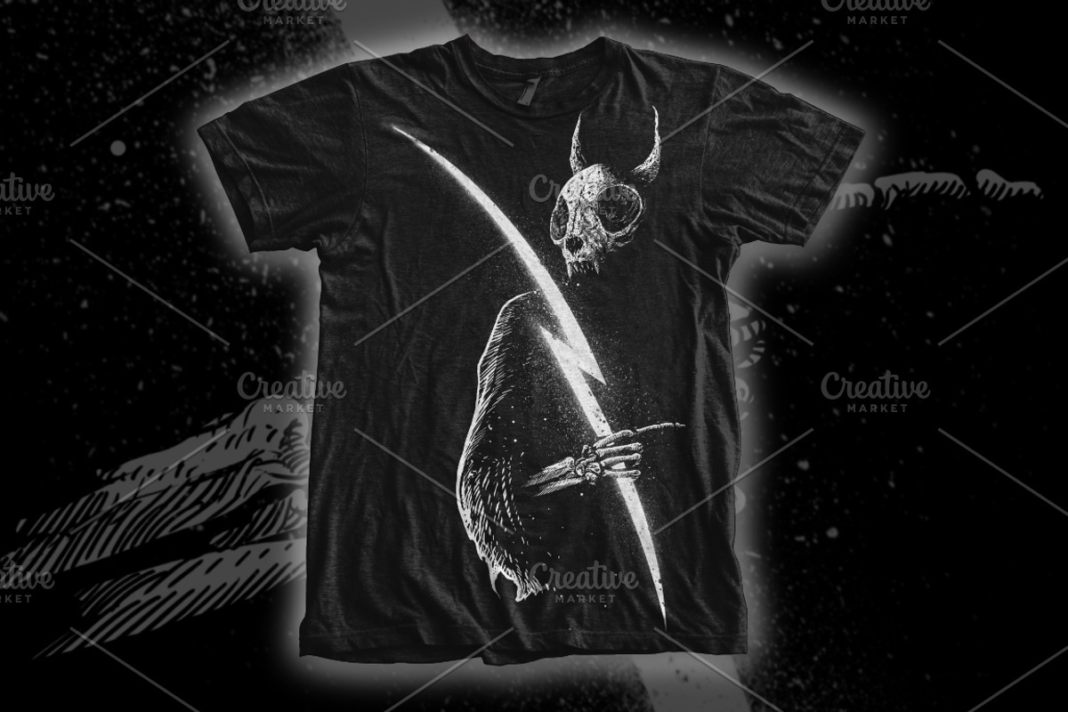 Thunder satan | T-shirt design, an Illustration by Design by sebrodbrick (Photo 2 of 2)