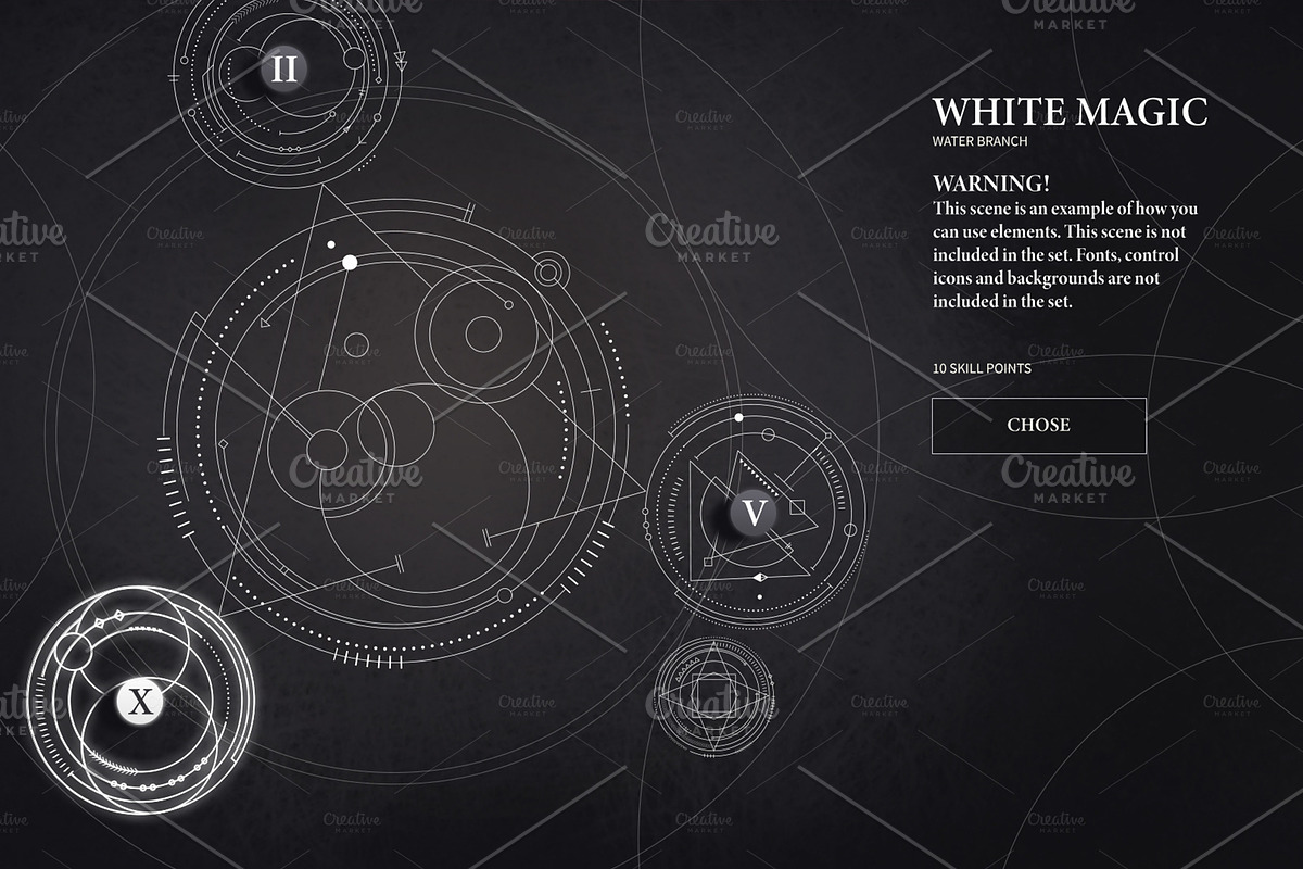 Mystic UI Elements, an Illustration by Olga Ryzychenko (Photo 3 of 4)
