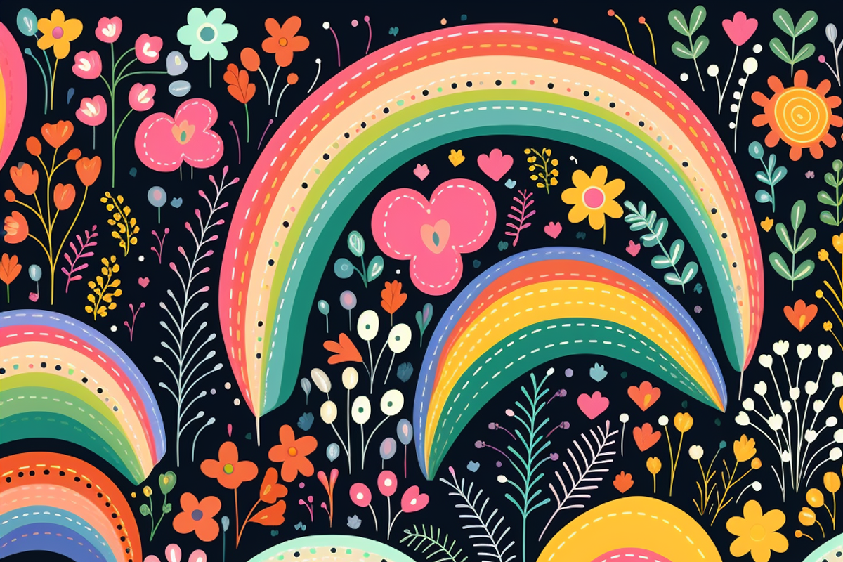 Folk Art Rainbow, a Background Graphic by Printable Treasure (Photo 5 of 6)