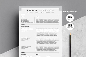 Resume Template 4 Pages Pack