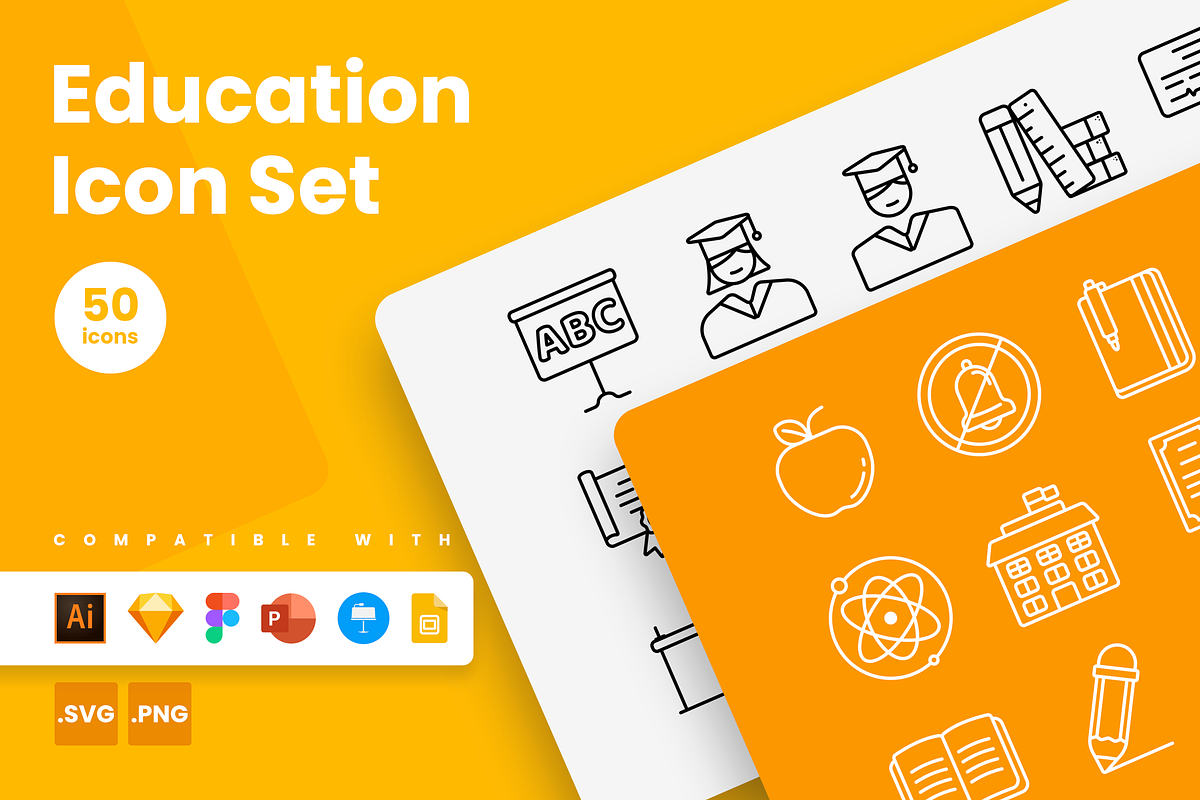 Education Icons, an Outline Icon by Slidesmash (Photo 1 of 3)