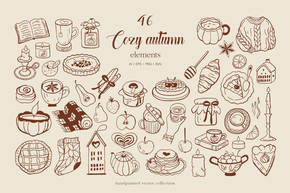 Whimsical Set Autumn Vibes, an Object Illustration by ViktoriyaD (Photo 3 of 22)