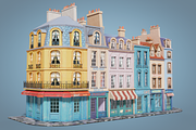 Cartoon city facades, an Architecture 3D Model by happy brush (Thumbnail 2 of 11)
