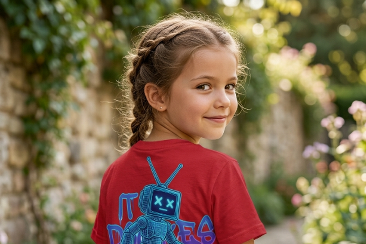 Retro TV Head Robot Walking, a Shirt Mockup by Vector Stall (Photo 13 of 14)