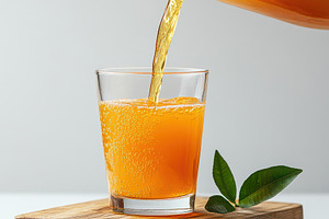 Refreshing Orange Juice Pouring into, a Food & Drink Photo by Pixeness Studio