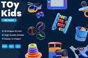 Toy Kids 3D Icon Pack, a 3D by novia99design (Thumbnail 1 of 6)