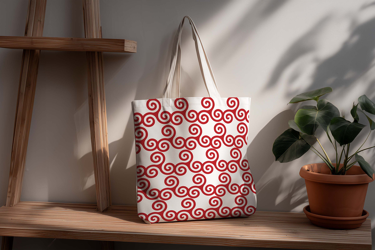 Seamless Pattern Red Spirals, a Pattern Graphic by Viktorijareut (Photo 2 of 5)