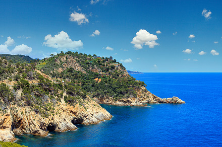 Summer sea rocky coast landscape, Giverola, Costa Brava, Spain., a Nature Photo by YuriyB