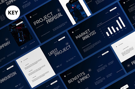 Blue Technology Company Keynote, a Presentation Template by graphicook