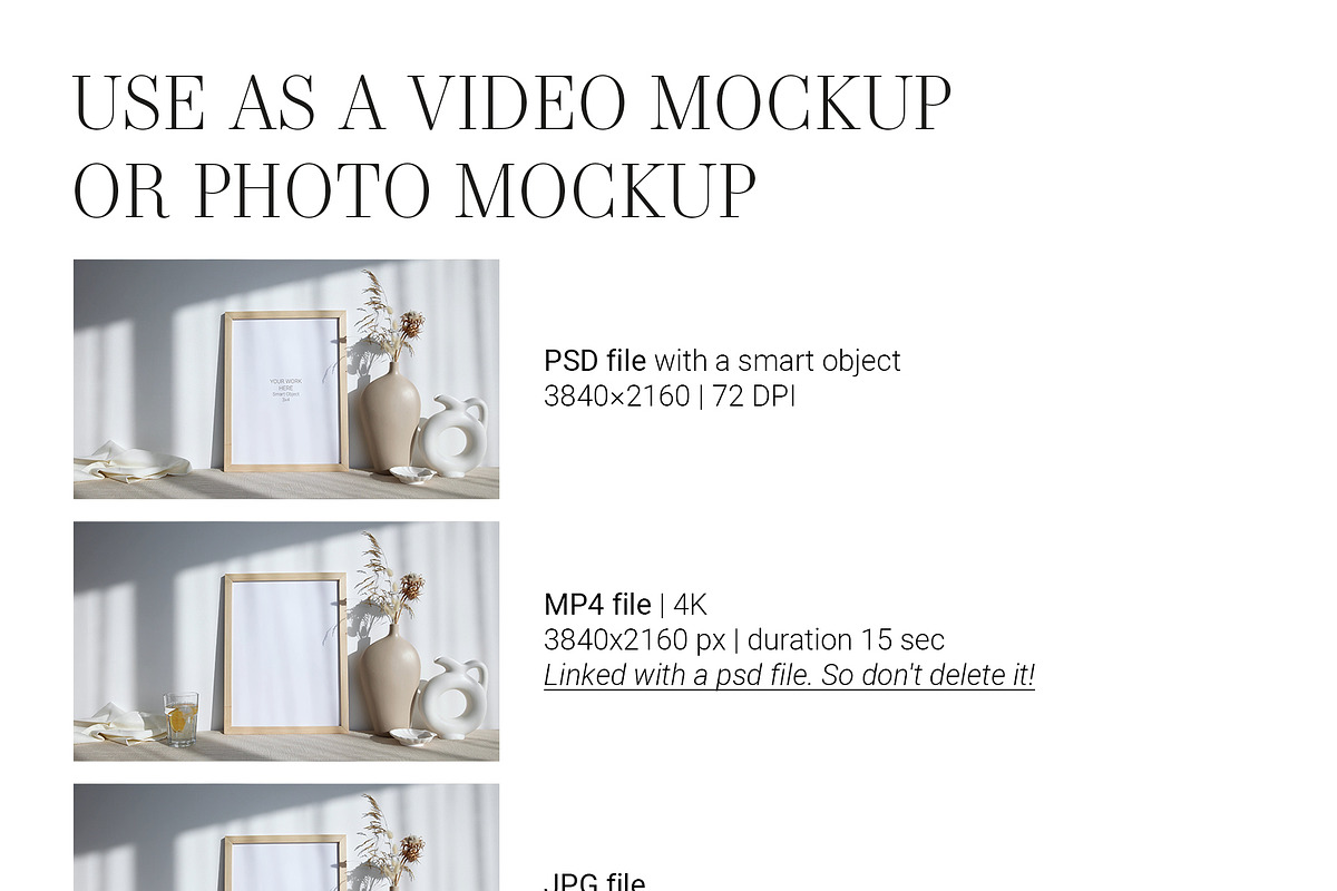 Video Photo Frame Mockup 3x4 MP4 vff, an Advertising Mockup by PawMockups (Photo 7 of 12)