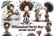 Whimsical Birthday Boy Clipart PNG, an Illustration by one-touch (Thumbnail 1 of 18)