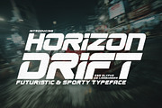 Horizon Drift - Sporty Race Font, a Sans Serif Font by HipFonts (Thumbnail 2 of 10)
