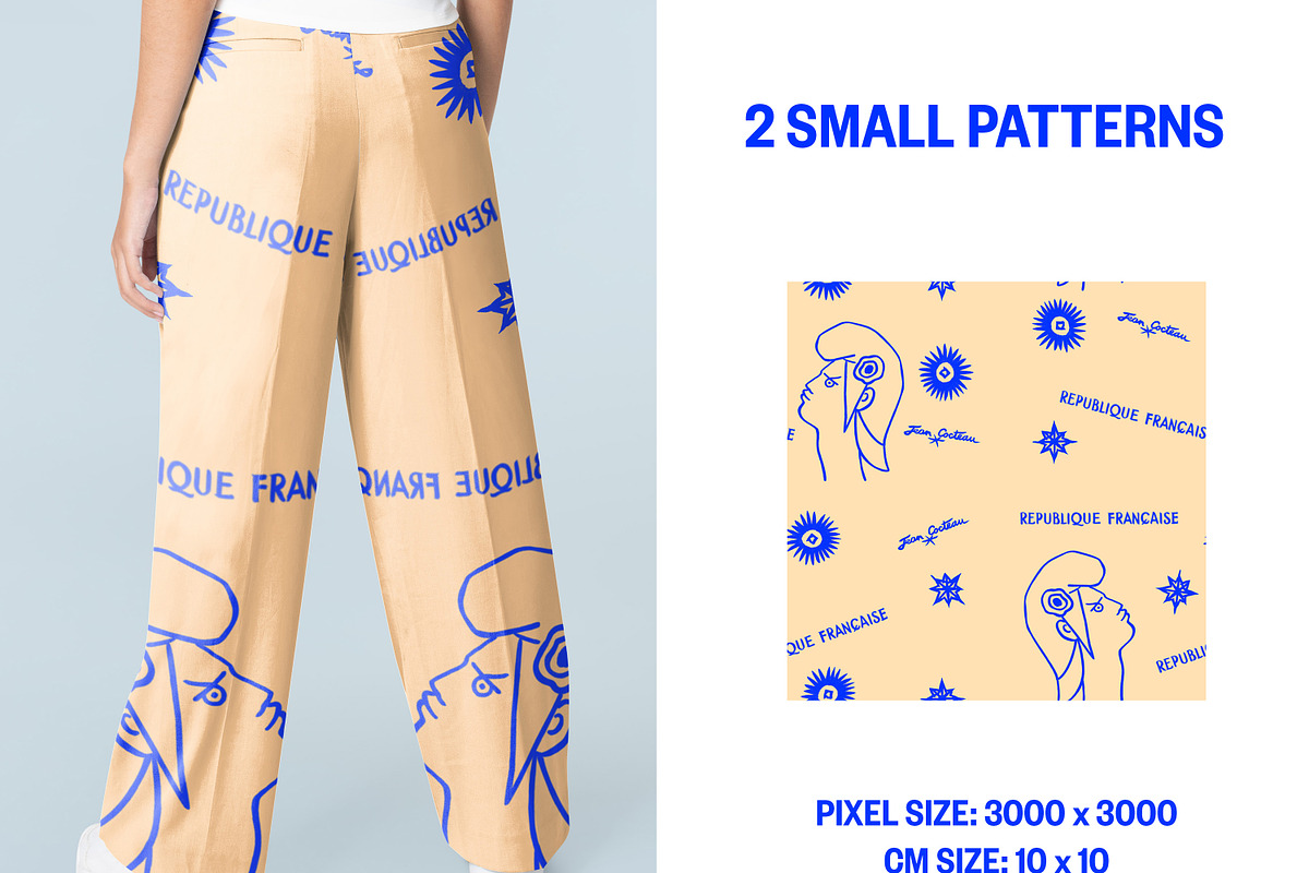 Jean Cocteau Pattern Set, a Pattern Graphic by La Caleya patterns (Photo 5 of 6)