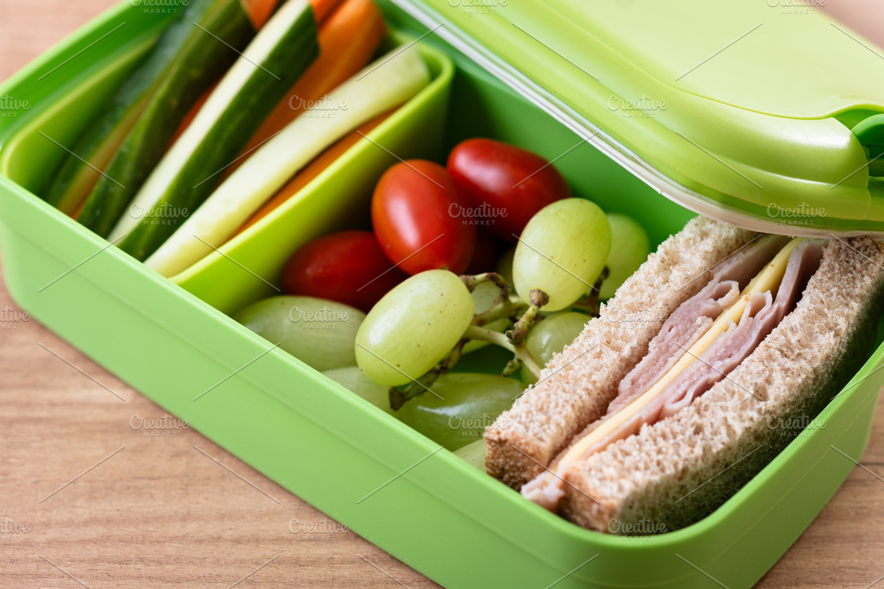 Healthy Lunchbox with Sandwich, Fruits, and Vegetables, a Food & Drink Photo by etorres69