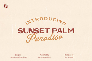 Sunset Palm; Vintage Fonts