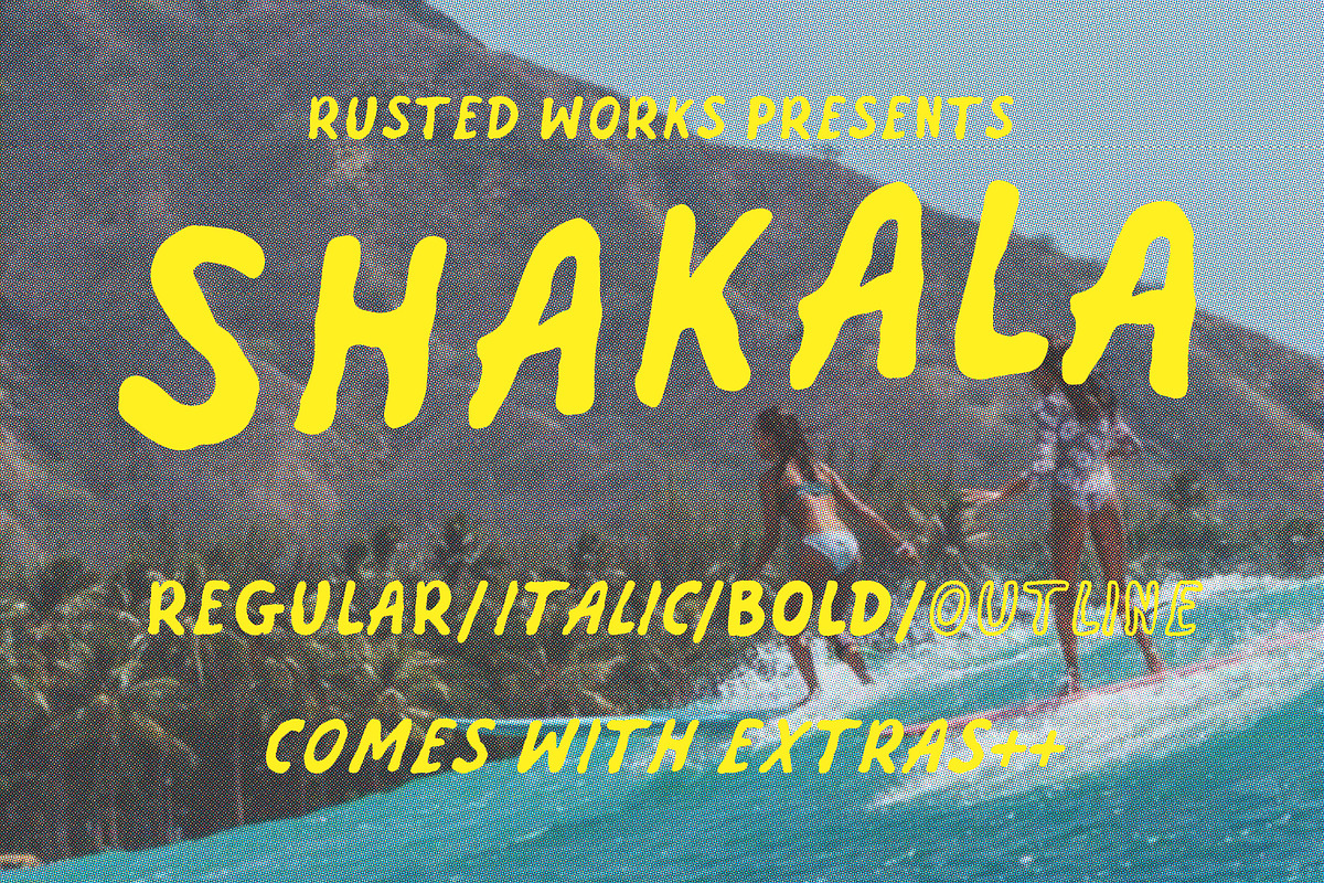 Shakala - Surf Hand drawn Typefaces, a Handwritten Font by Rusted Works (Photo 1 of 11)