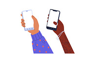 Hands with empty phone screens set, a Technology Illustration by Good Studio (Thumbnail 4 of 4)
