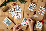 Christmas Cards Clipart Set, a Seasonal Illustration by Leonaa art (Thumbnail 5 of 10)