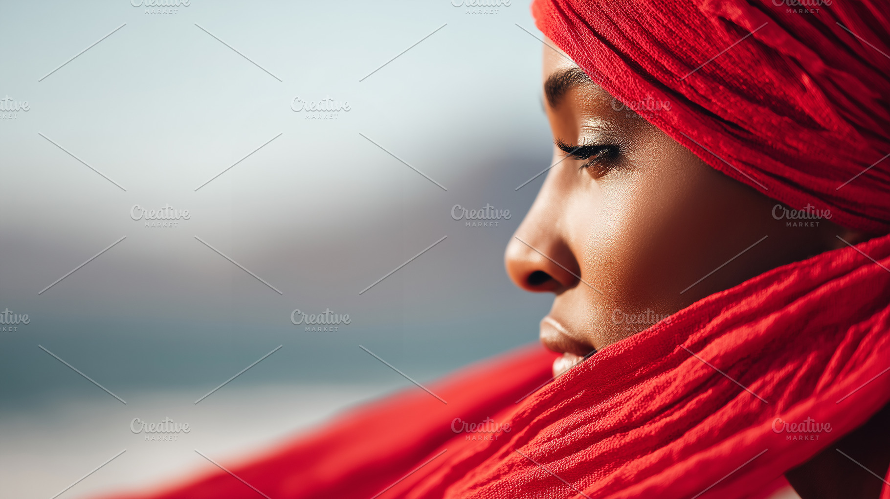 Portrait of African woman in red, a Person Photo by MistyDay