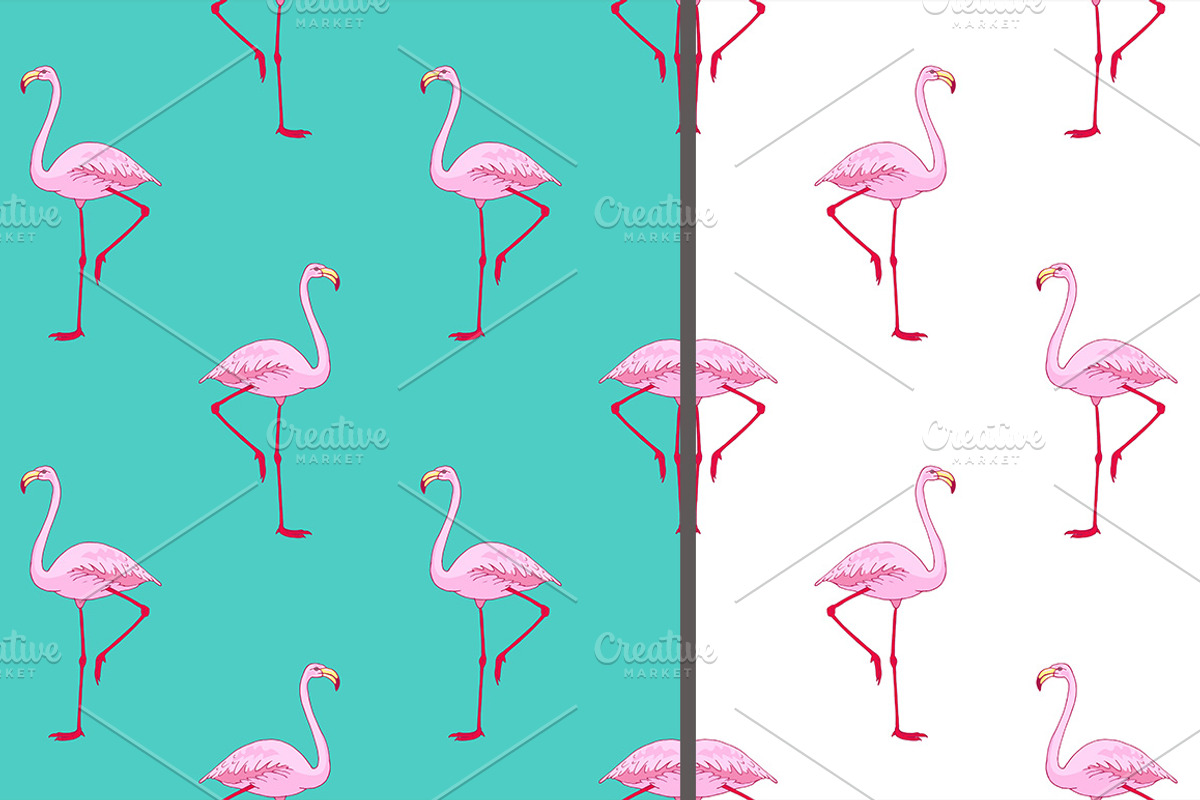 Flamingo bird set, an Animal Illustration by OKart.studio (Photo 3 of 6)