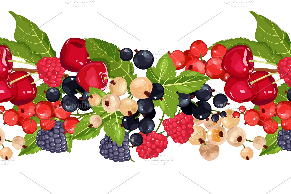 Pattern of Fruits and Berries, a Pattern Graphic by artdemidova (Photo 2 of 9)