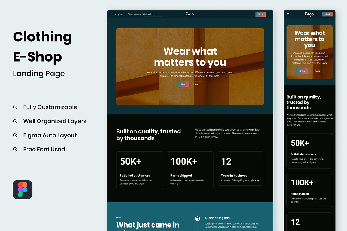 Clothing E-Shop - Landing Page, a Landing Page Template by RPWDS (Photo 1 of 3)