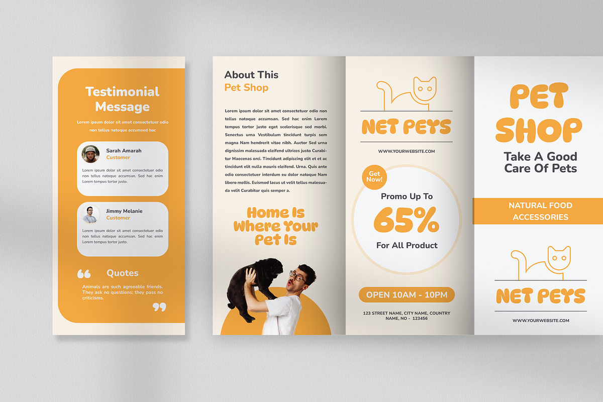 Playful Pet Shop Trifold Brochure, a Brochure Template by Annora Studio (Photo 4 of 5)